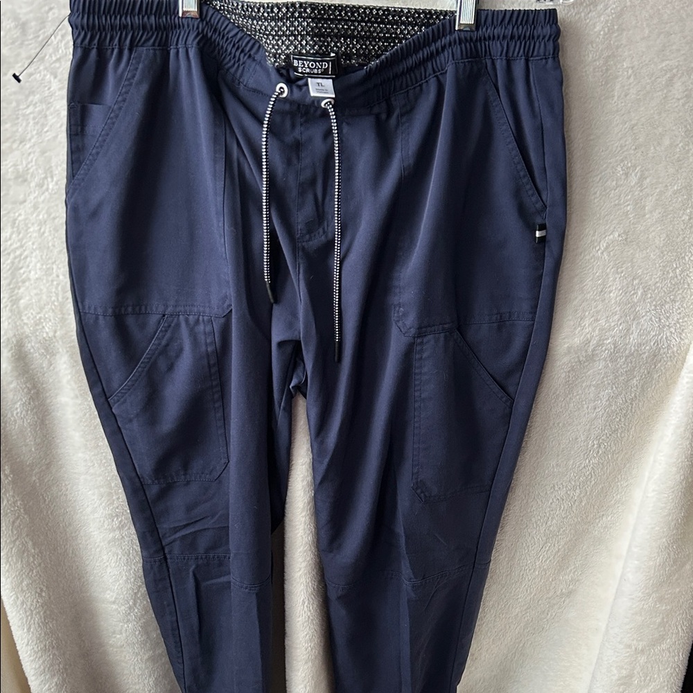 Beyond scrubs 7 pocket elastic and drawstring navy Pants